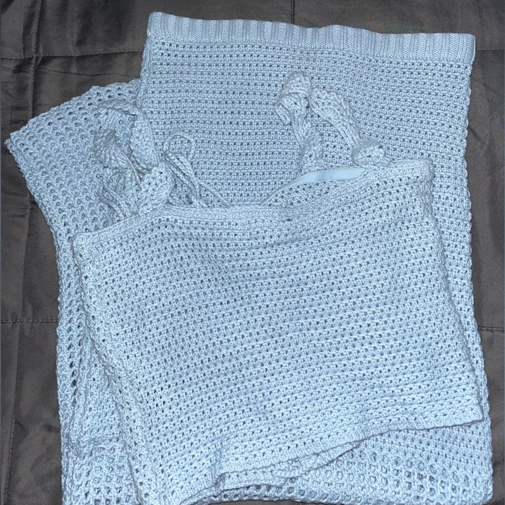 JLUXLABEL “Powder Blue Fira Crochet Set”